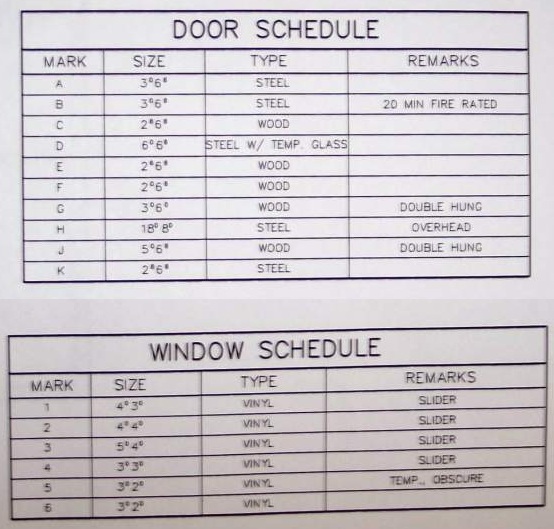 example of schedule
