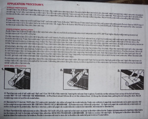 Grace Ice & Water Shield Instructions