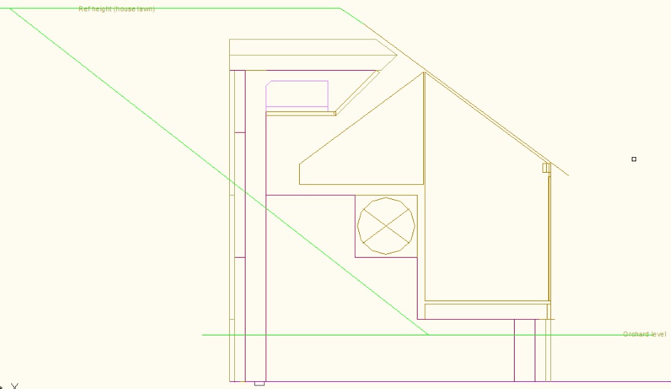 Thermal Mass Greenhouse Elevation