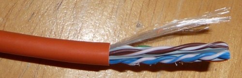 Cat-6 wire stripped