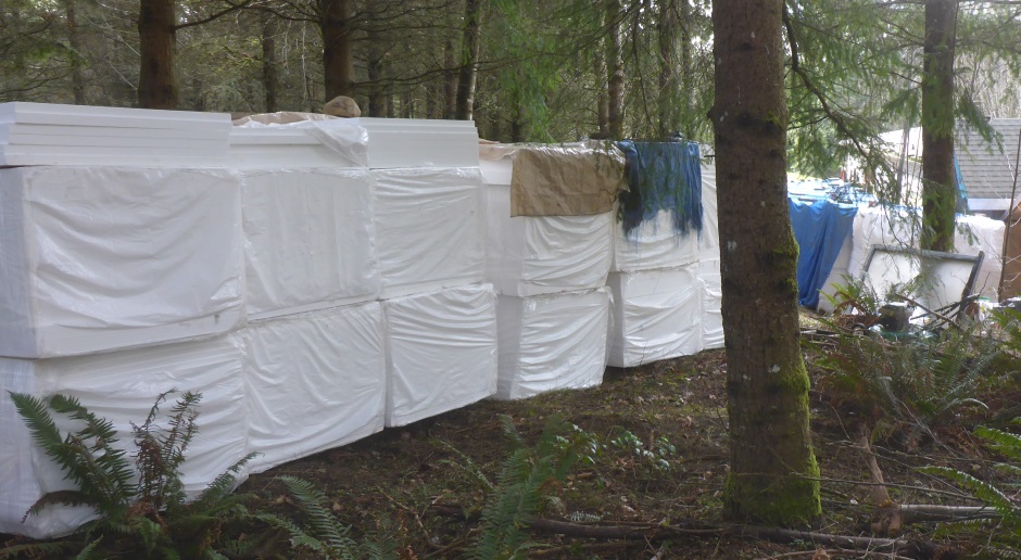 Polystyrene in forest