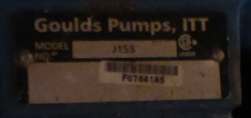 Gould J15S Pump In Wellhouse