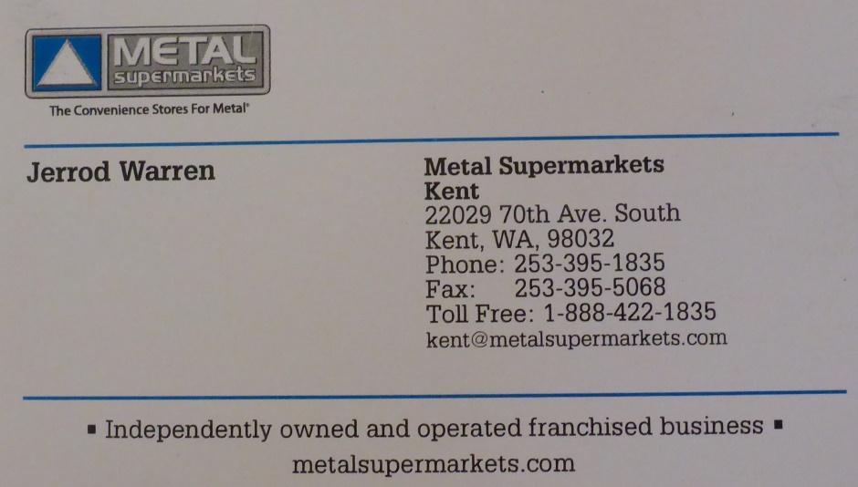 Metal Supermarket Business Card
